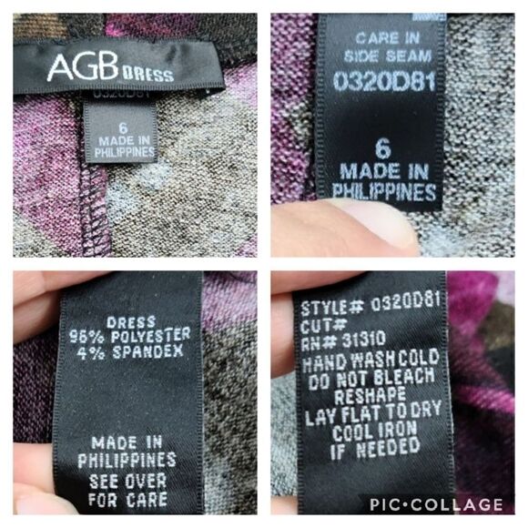 AGB Plaid Pink Brown Black Sheath Dress Crew Neck Short Sleeve Button Women’s 6 - Picture 12 of 13